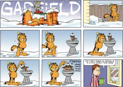 Garfield first Robin of the spring.jpg