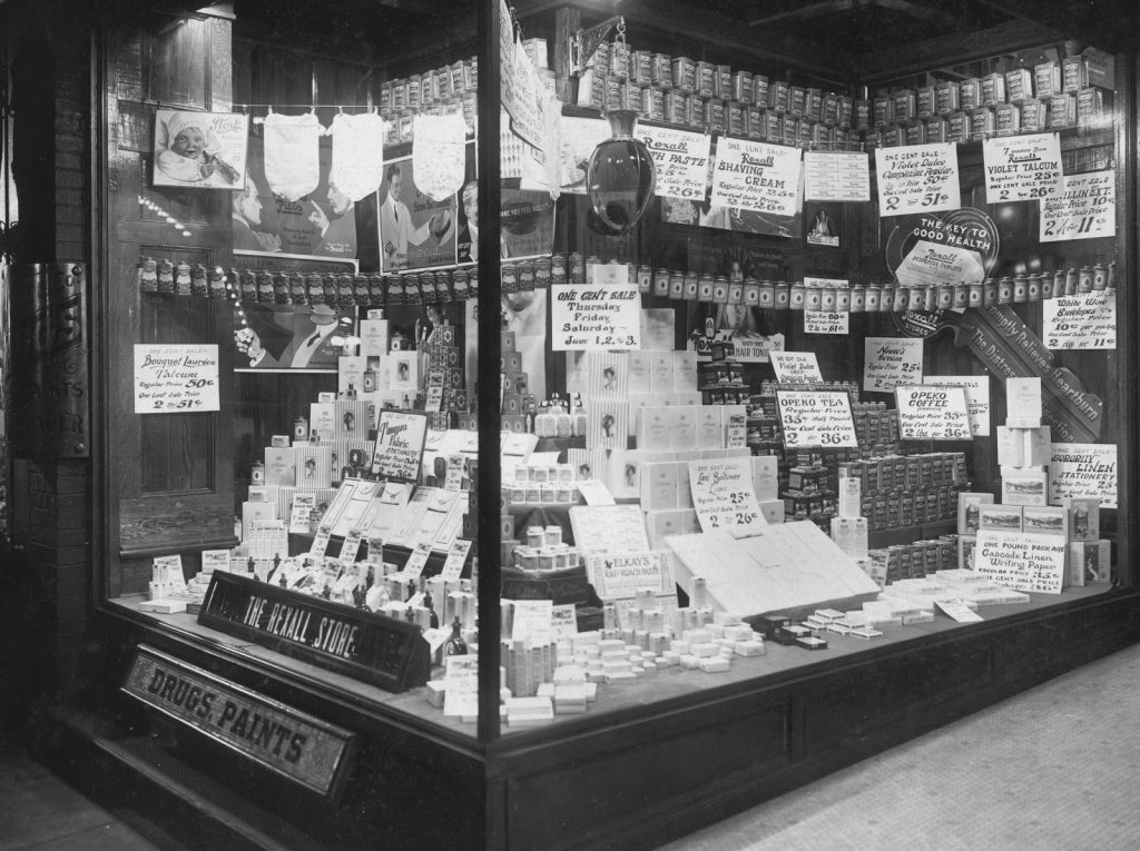 1916 6 One Cent Sale display window, Dysle & Co, Marietta, OH