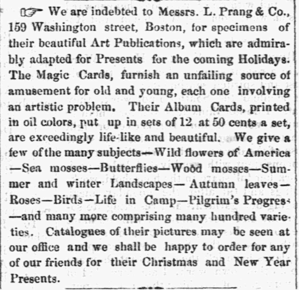 Christmas Cards from Louis Prang
