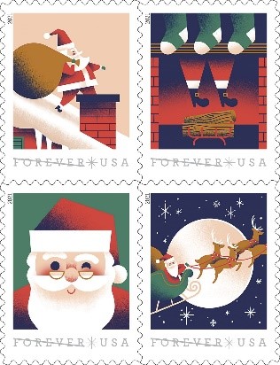 Christmas Stamps - A Visit from St. Nick