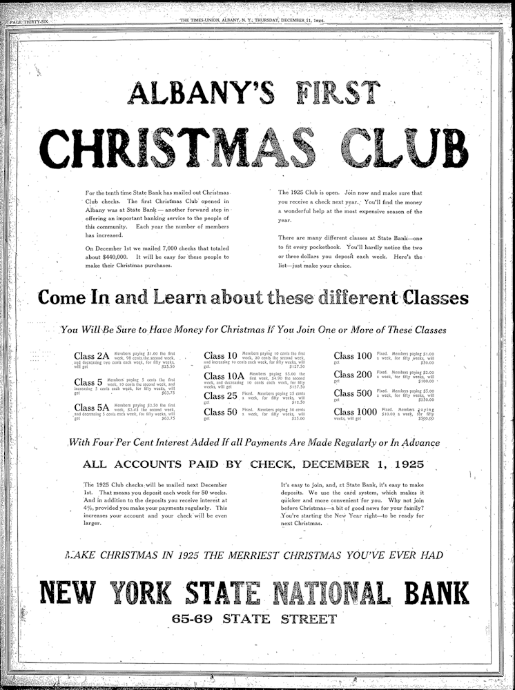 Christmas Clubs 1924