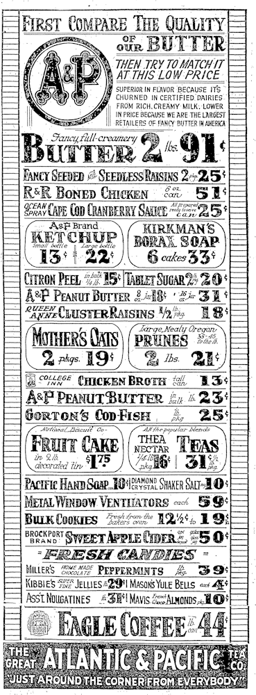 Christmas Groceries 1924